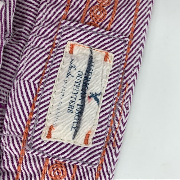 American Eagle AE Striped Shorts Cuffed Hem Chino - Picture 7 of 8